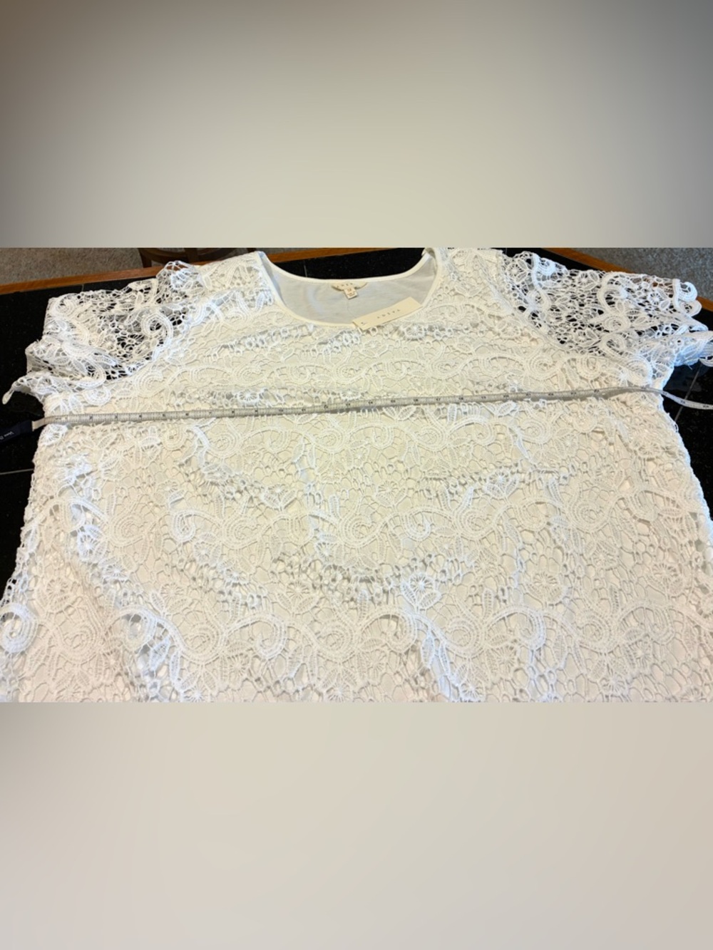 Adiva Top Lined White Lace short Sleeve White SZ. 3X NWT - Picture 9 of 14